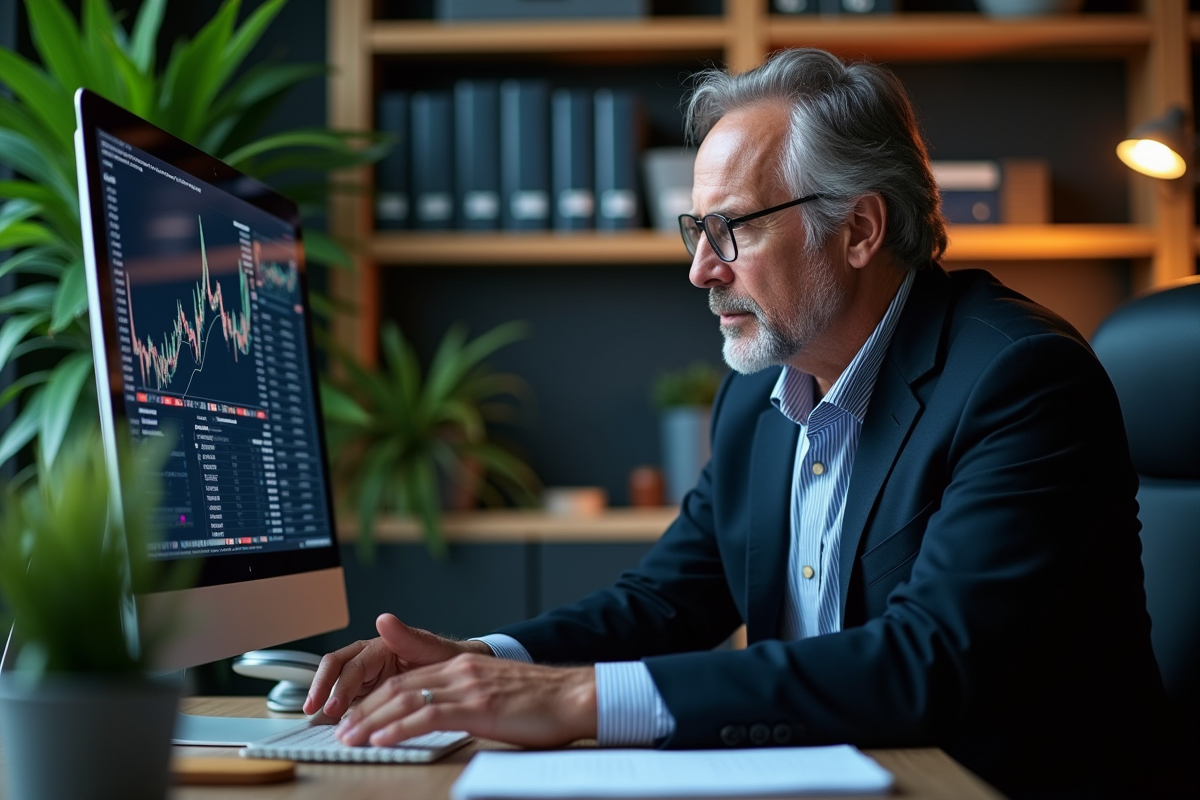 Analyste financier français surveillant les données boursieres