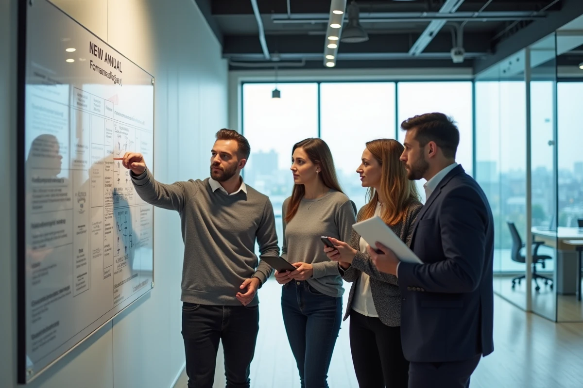 Groupe de professionnels collaborant autour d