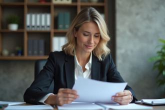 Femme d affaires en réunion dans un bureau moderne