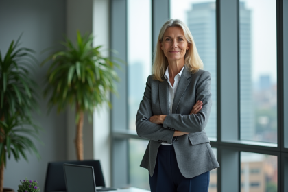 Femme d'affaires confiante dans un bureau moderne