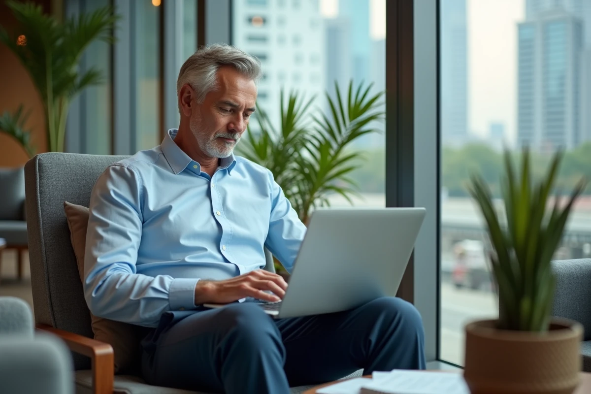 Homme d affaires travaillant dans un espace coworking