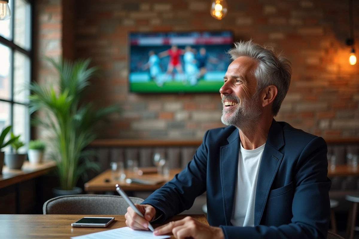 Proprietaire de restaurant regardant une TV dans un espace cosy