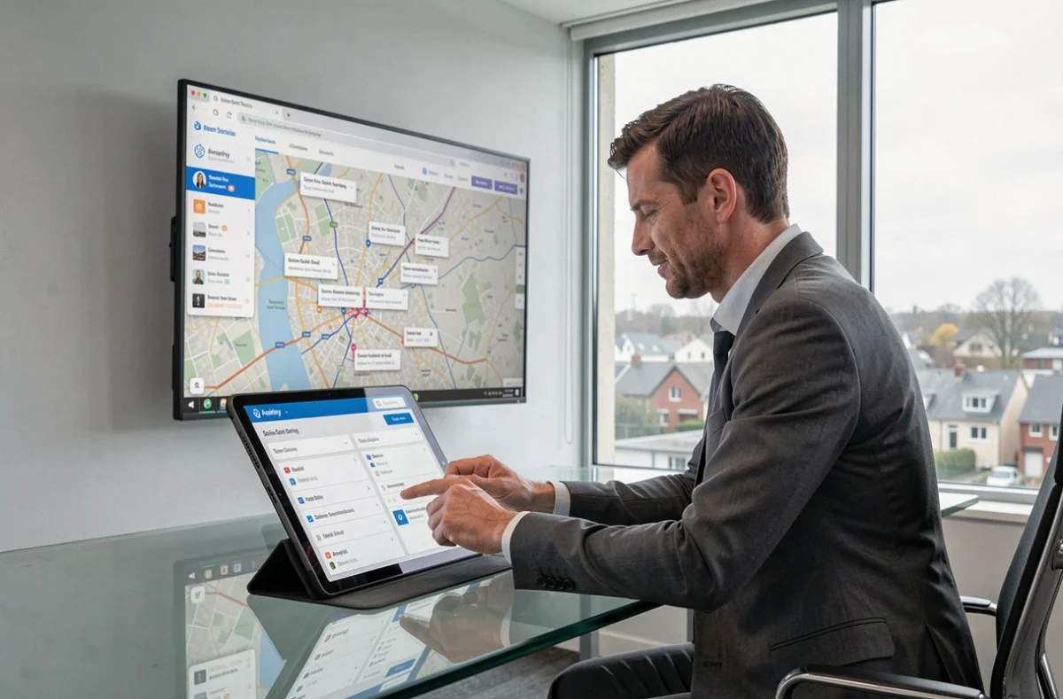 Chef d'entreprise consultant la plateforme Sortlist pour trouver une agence de communication en Seine-Saint-Denis